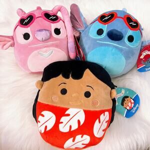 Squishmallows Lilo & Stitch Soft Plushies Disney Toy Lot of 3 Plushies Valentine